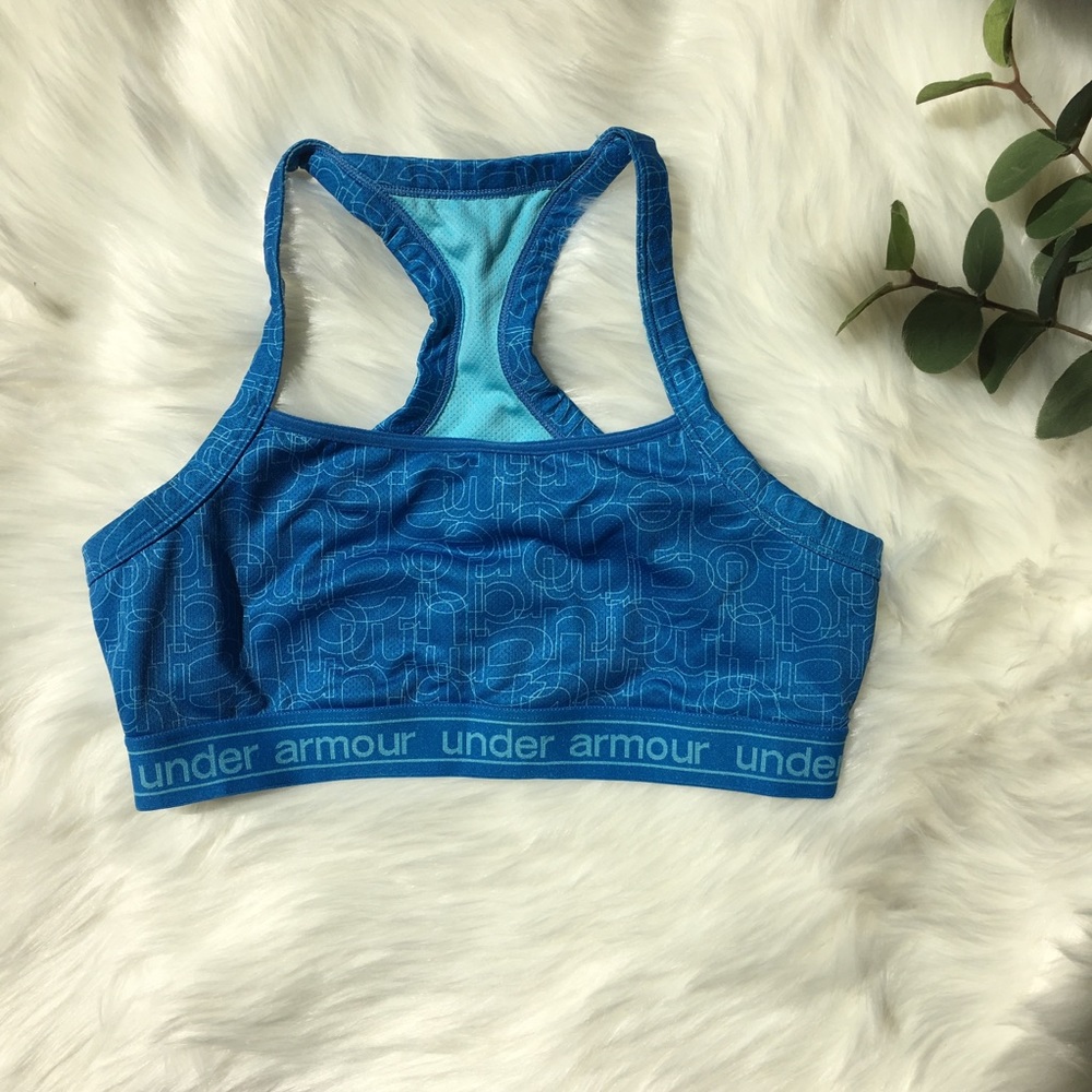 Under Armour Blue Teal Racerback Sports Bra Size S